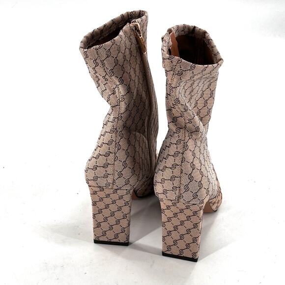 Franco Sarto Women's L-Avana Mid Calf Boot 8 NWOT Logo Ankle Heel Point Toe - Picture 3 of 8